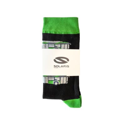 Skarpetki czarno-zielone